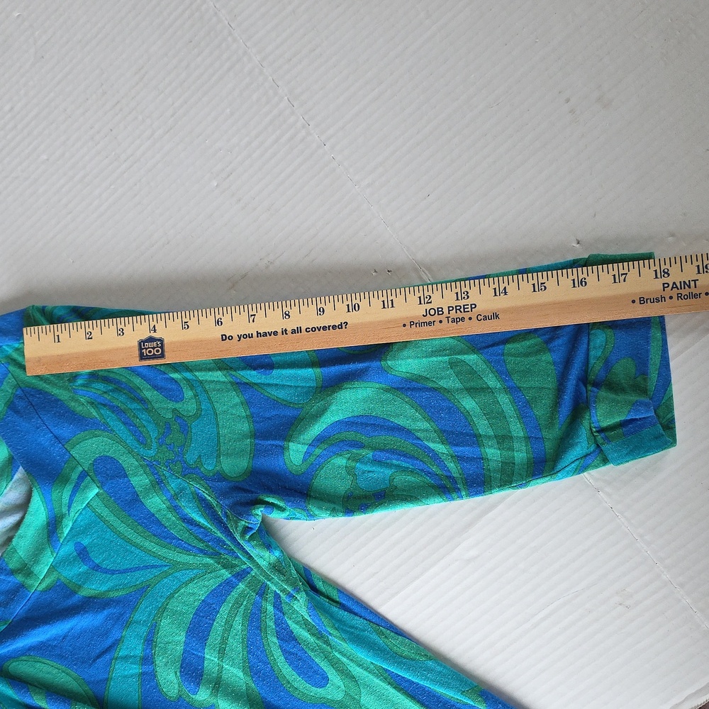 Lilly Pulitzer Blue Green Floral Dress L  3/4 Sleeve Casual Shift Dress - Picture 11 of 13